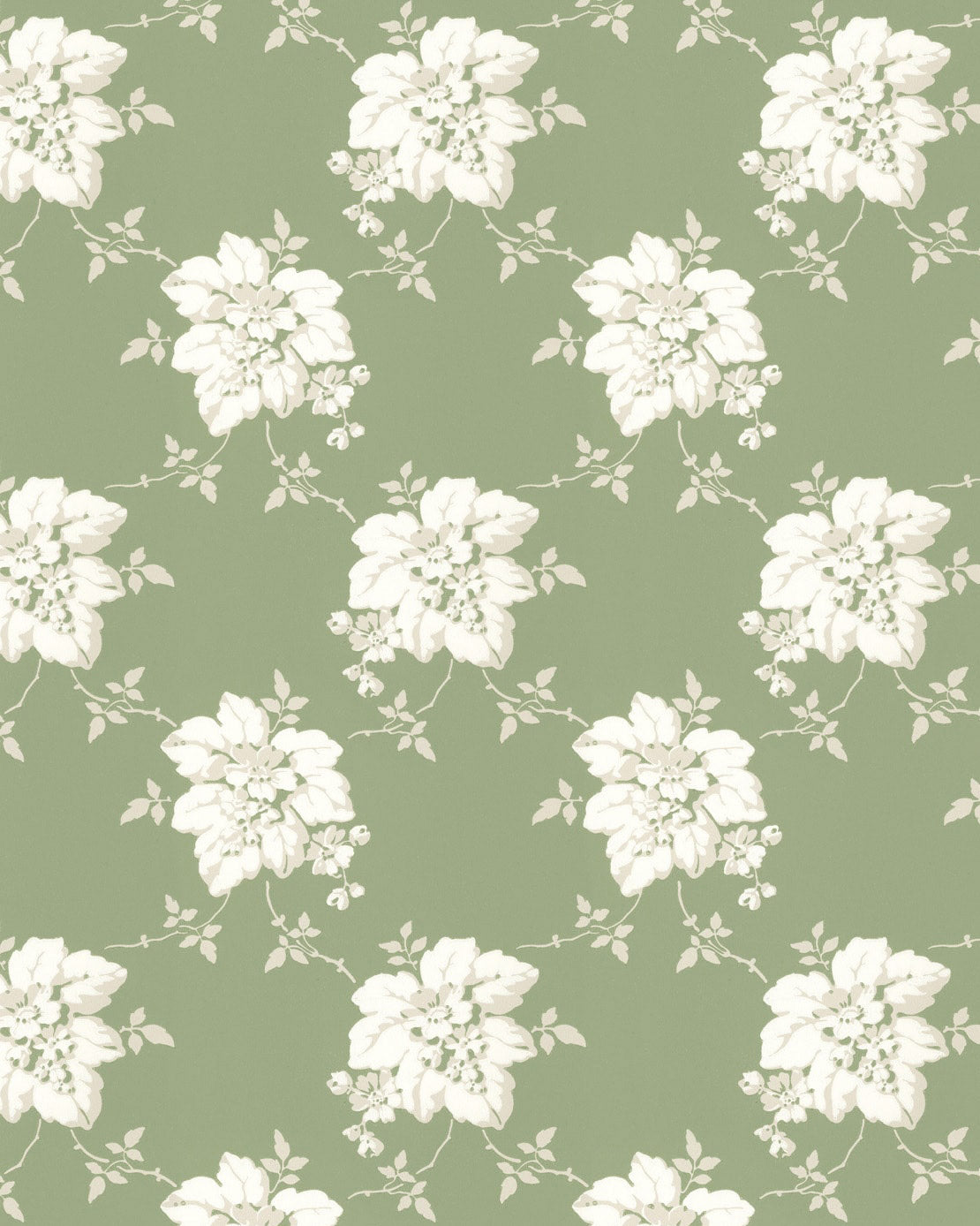 Wallpaper - Hagesalen gray/green