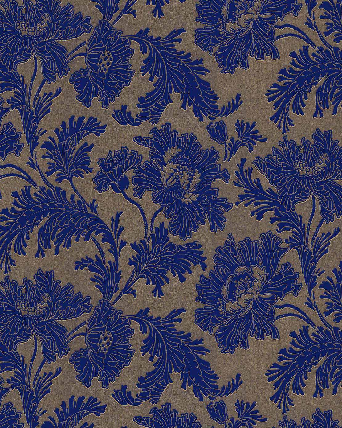 Wallpaper - Hällestrand gold/cobalt blue