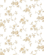 Lim & Handtryck Tapet - Rosen hvit/gul thumbnail image