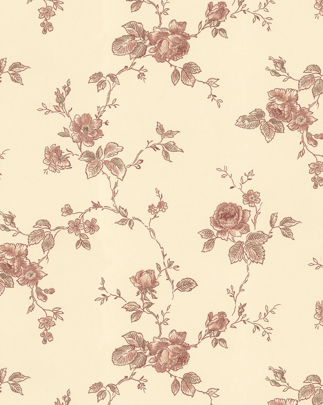 Wallpaper - Rosen yellow/maroon