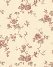 Lim & Handtryck Tapet - Rosen gul/rødbrun thumbnail image