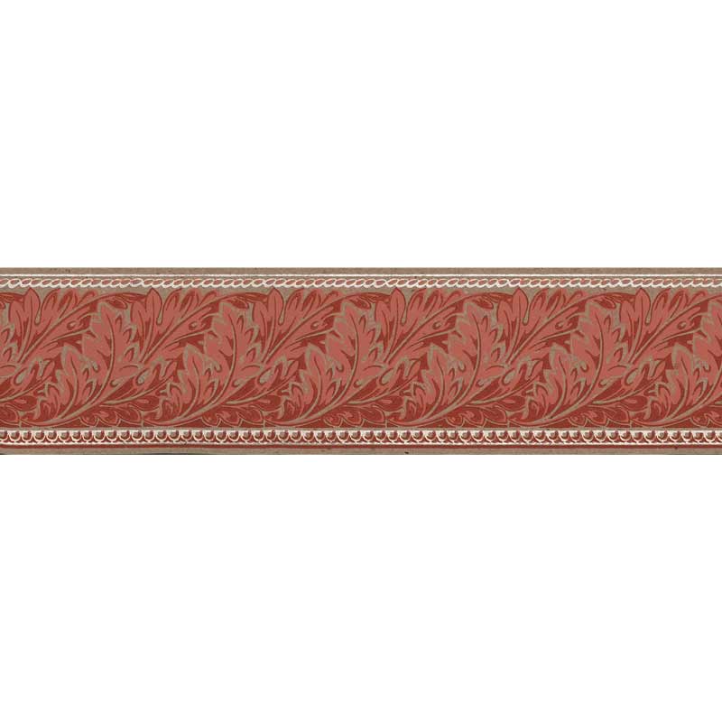 Lim & Handtryck Tapetenbordüre – Viktoria II Zweige/Rot image