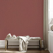 Lim & Handtryck Tapete – Französische Lilien, Rot/Gold thumbnail image