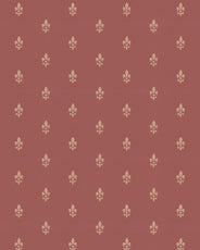 Lim & Handtryck Tapete – Französische Lilien, Rot/Gold thumbnail image