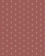 Lim & Handtryck Tapete – Französische Lilien, Rot/Gold thumbnail image