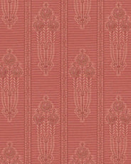 Lim & Handtryck Tapete – Jugendstilrosen, Rot/Gold thumbnail image