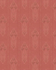 Lim & Handtryck Tapete – Jugendstilrosen, Rot/Gold thumbnail image