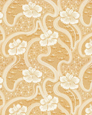 Lim & Handtryck Tapet - Tjolöholm gul/hvit thumbnail image