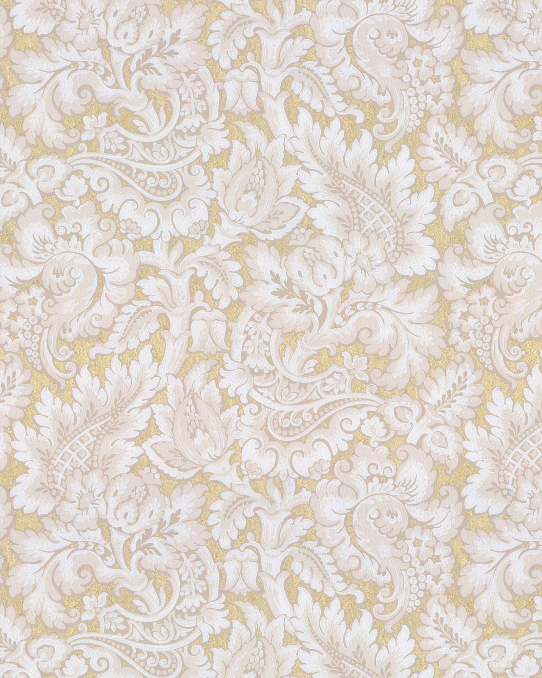 Lim & Handtryck Tapet - Kashmir beige/guld image