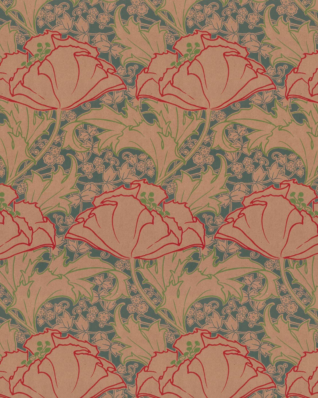 Wallpaper - Berlin twig/red