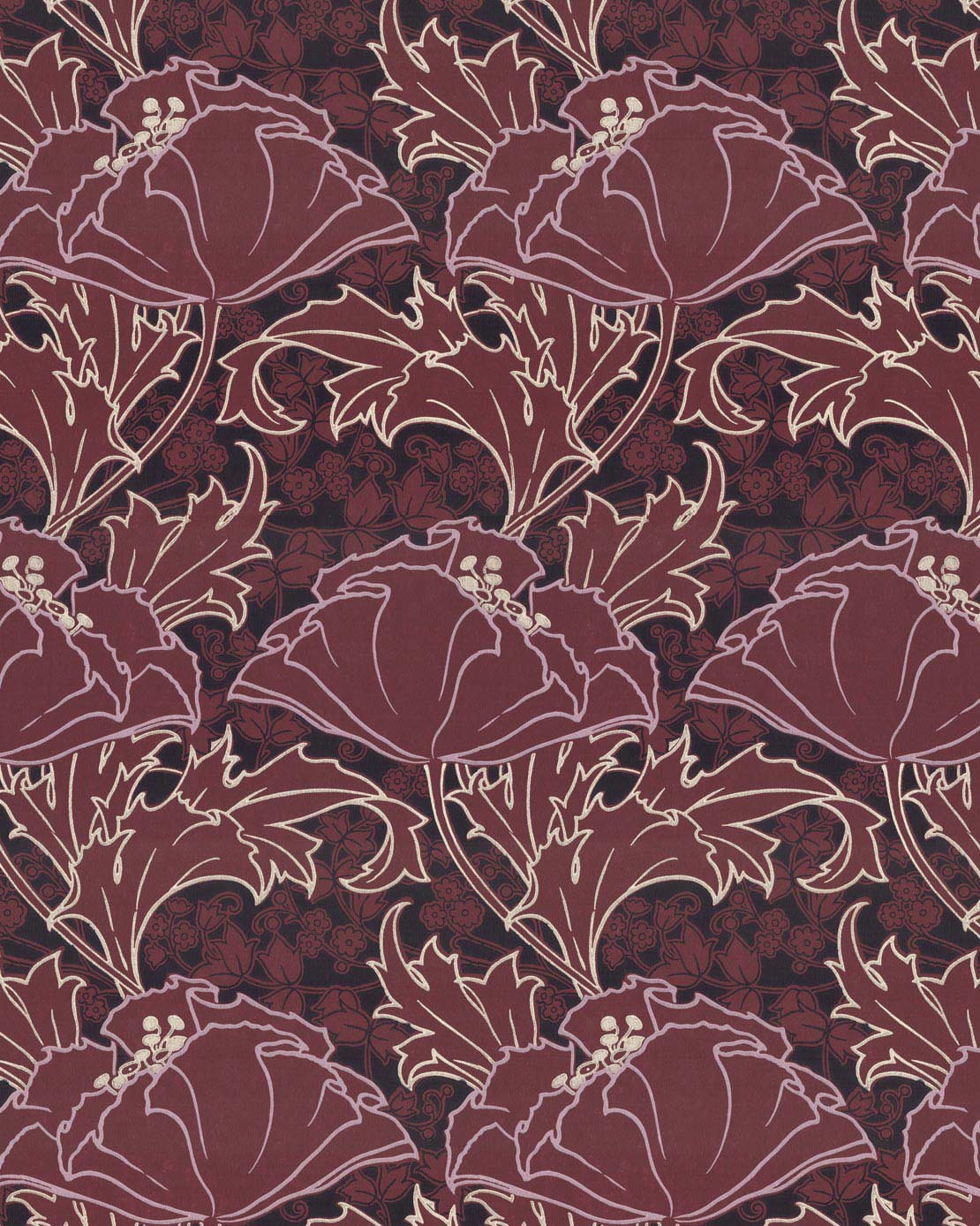 Wallpaper - Berlin burgundy/purple