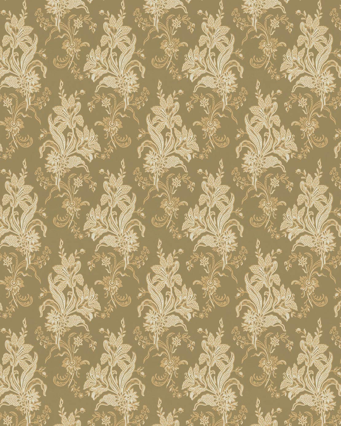 Wallpaper - Liljor olive/gold image