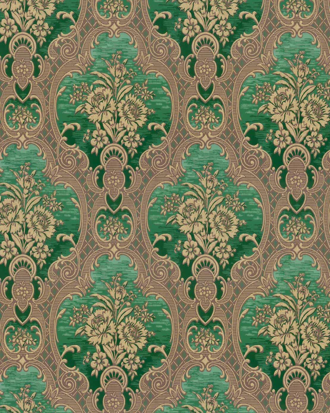 Wallpaper - Nilsagården green/gold