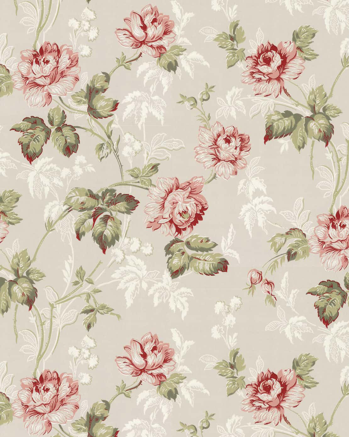 Wallpaper - Belle Epoque gray/green/red/white