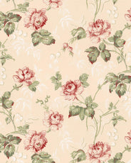 Lim & Handtryck Tapet - Belle epoque rosa/grön/röd/glimmer thumbnail image