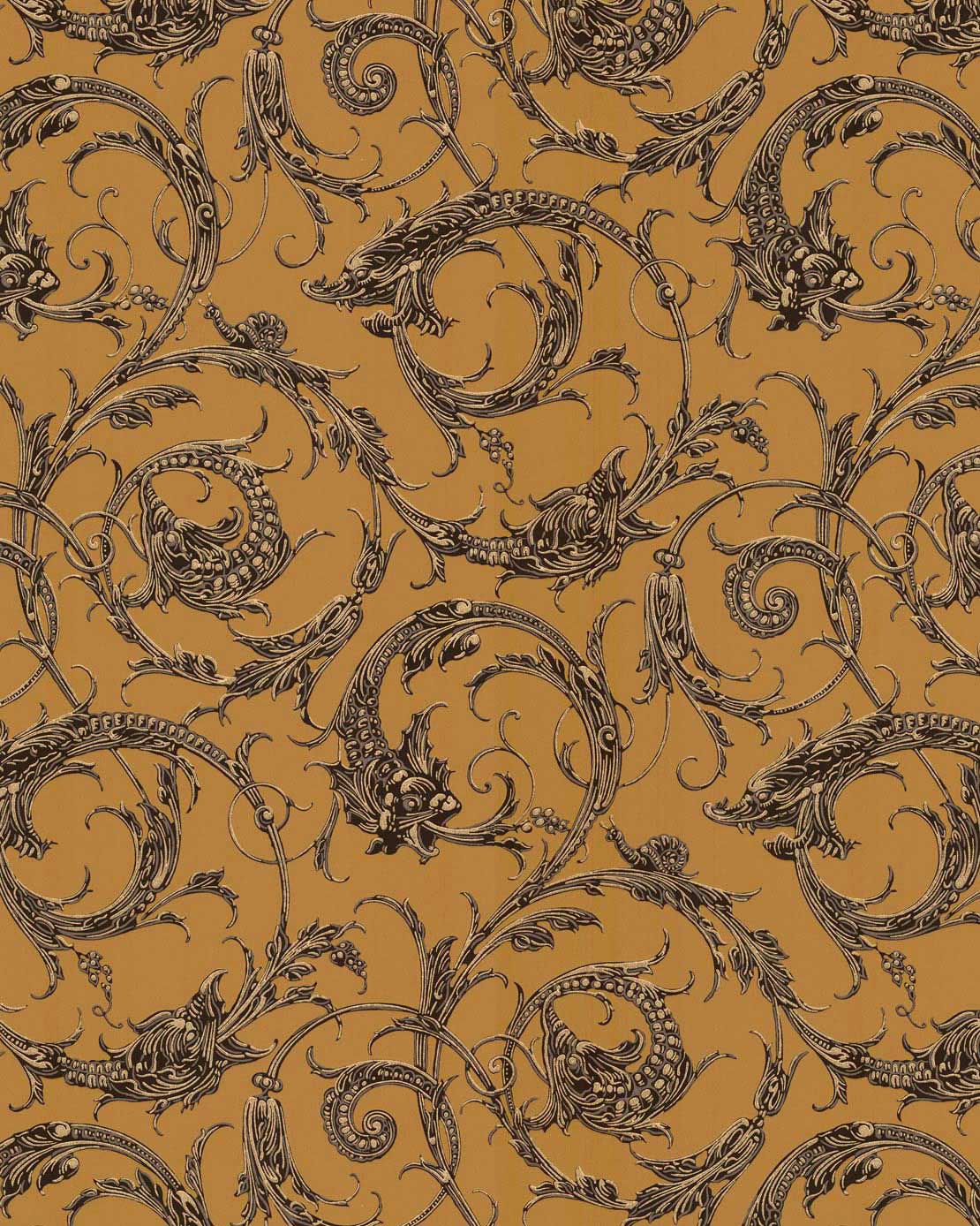 Wallpaper - Dragons ocher/brown/gold