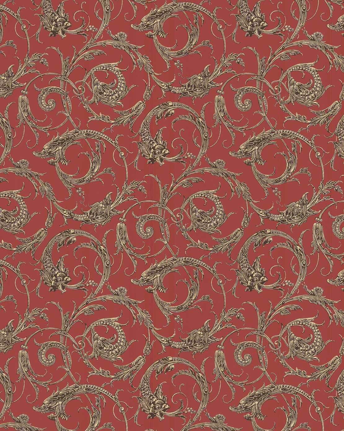 Lim & Handtryck Tapete - Draktapet Rot image