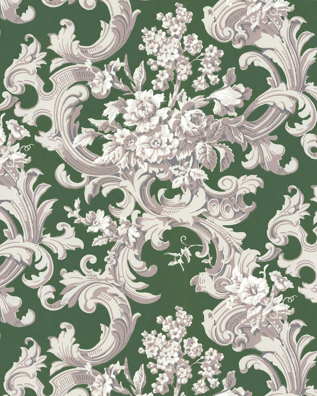 Wallpaper - French Bouquet Gray/Green
