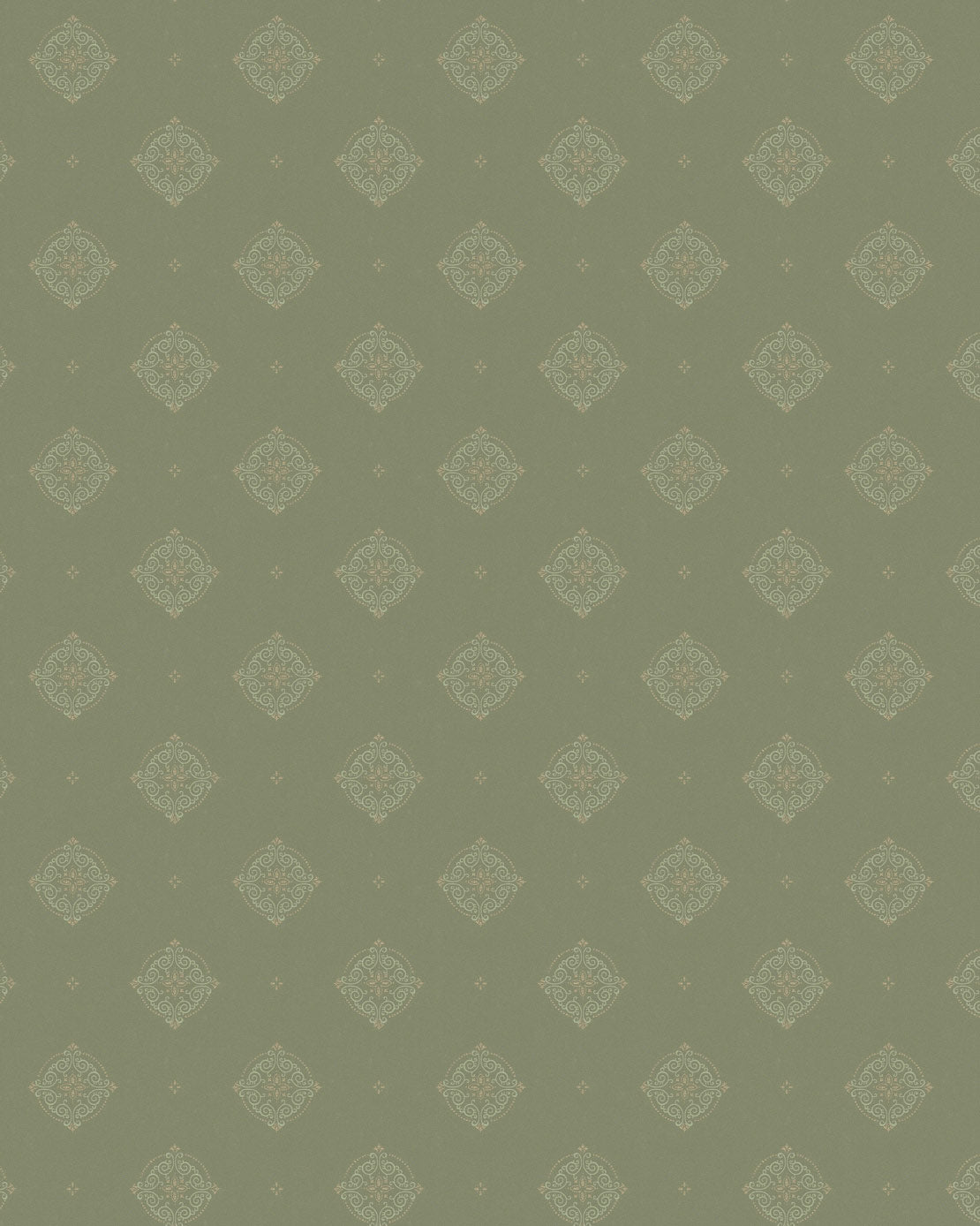 Lim & Handtryck Tapet - Gunnebo slot, grøn/guld