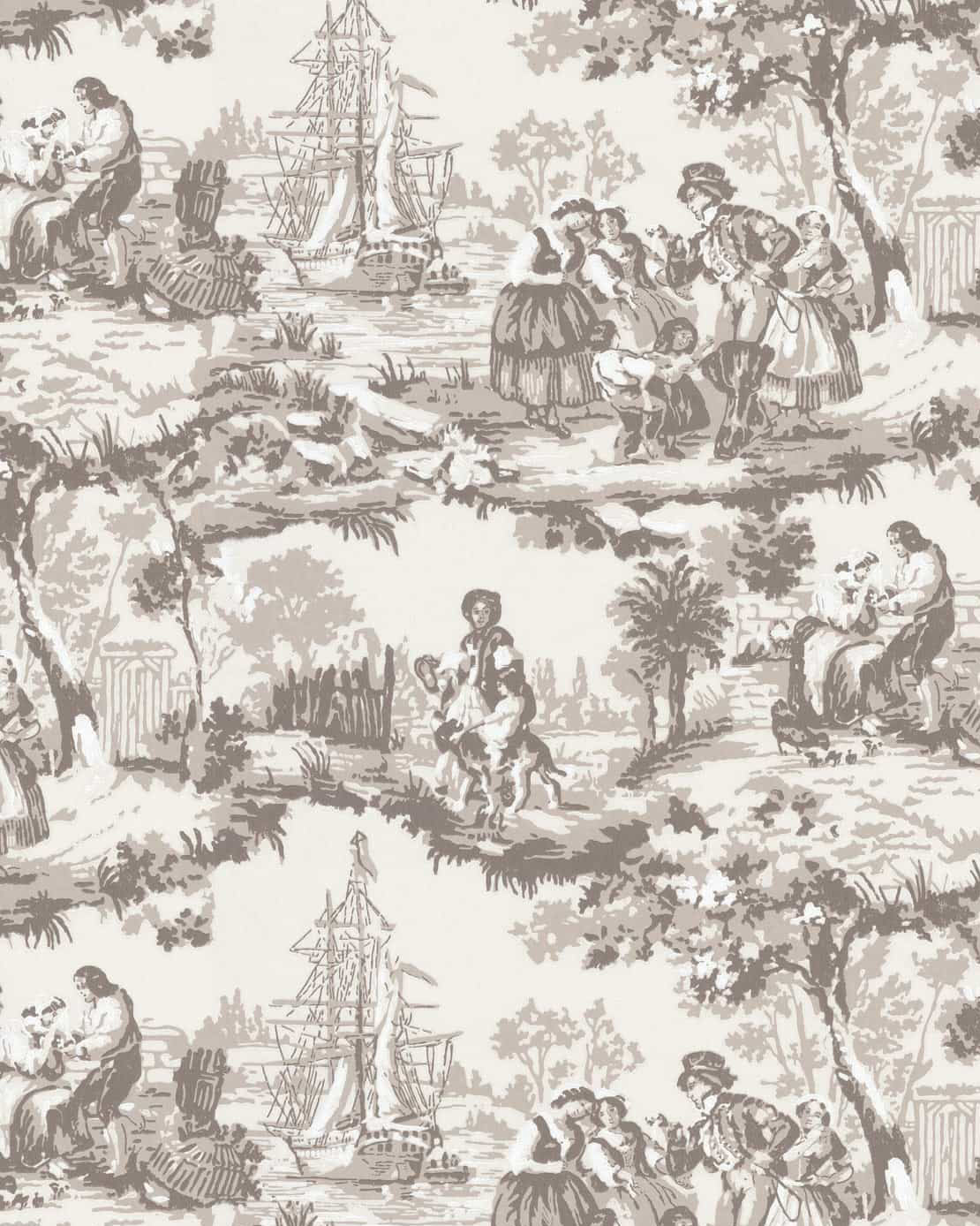 Wallpaper - Skeppsmotiv grå