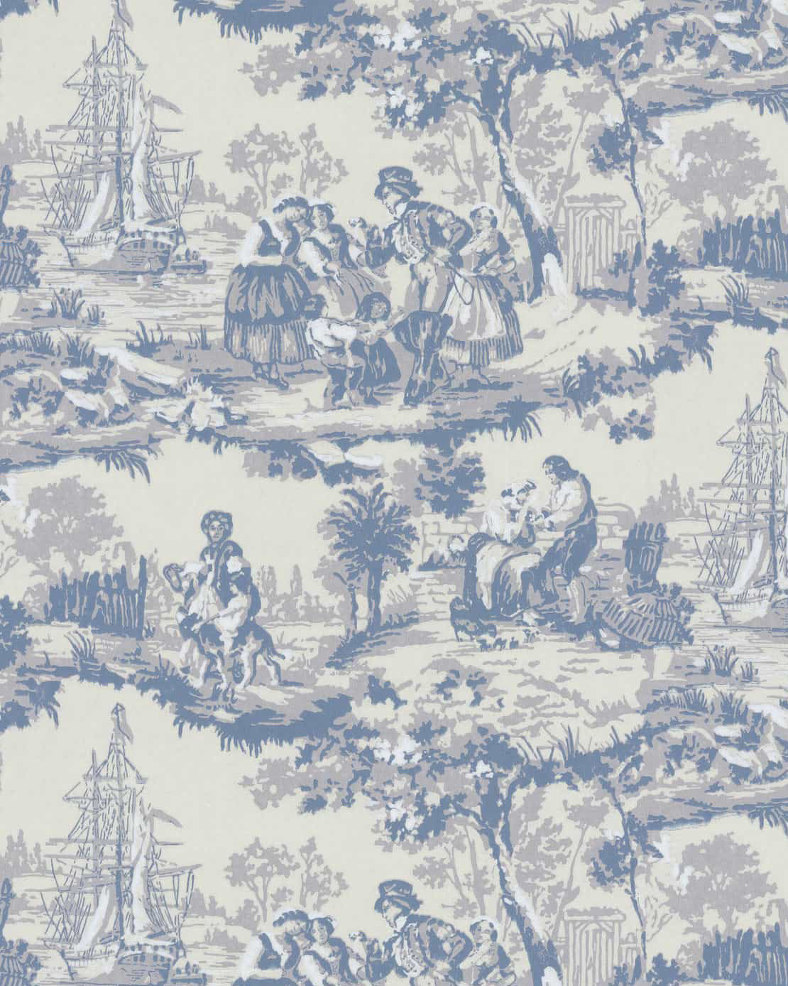 Wallpaper - Skeppsmotiv blå