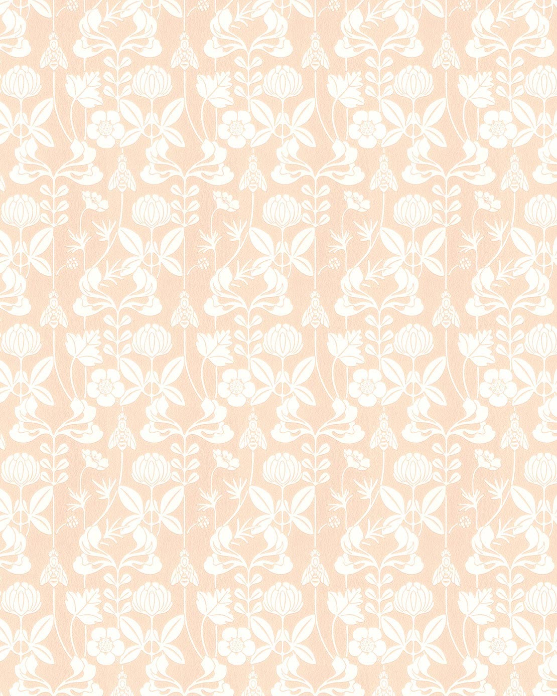 Lim & Handtryck Tapet - Solsidan rosa/vit image