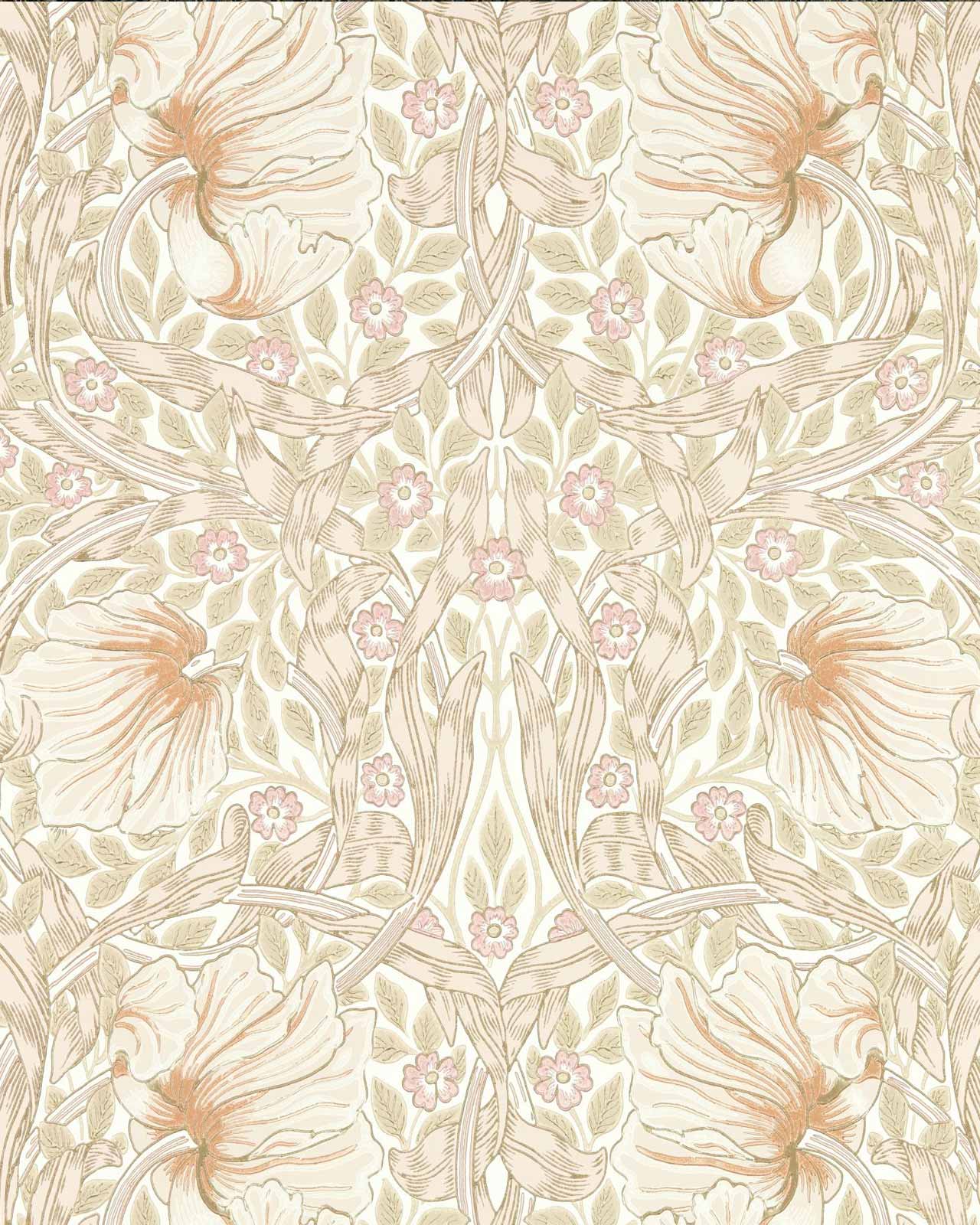 William Morris & Co. Wallpaper - Pimpernel Cochineal Pink