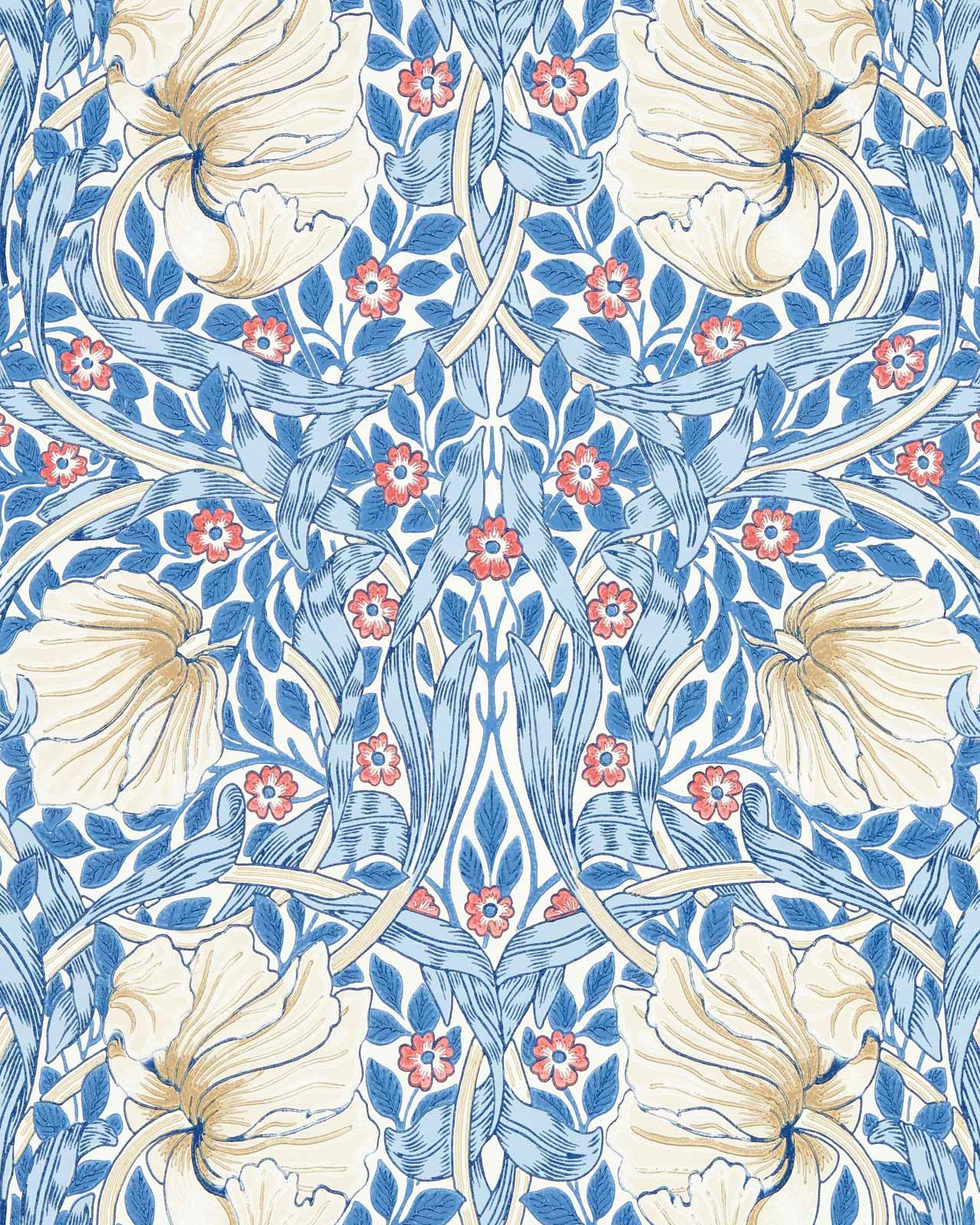 William Morris & Co. - Gammaldags tapet - Pimpernel Woad – Sekelskifte
