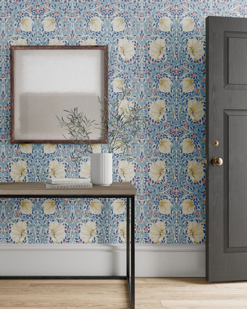 William Morris & Co. - Gammaldags tapet - Pimpernel Woad – Sekelskifte