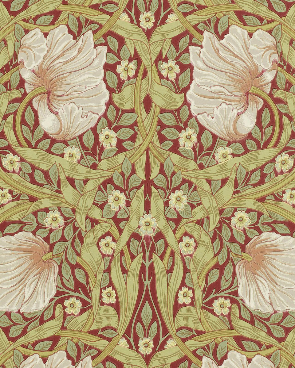 William Morris & Co. - Gammeldags tapet - Pimpernel brick/olive ...