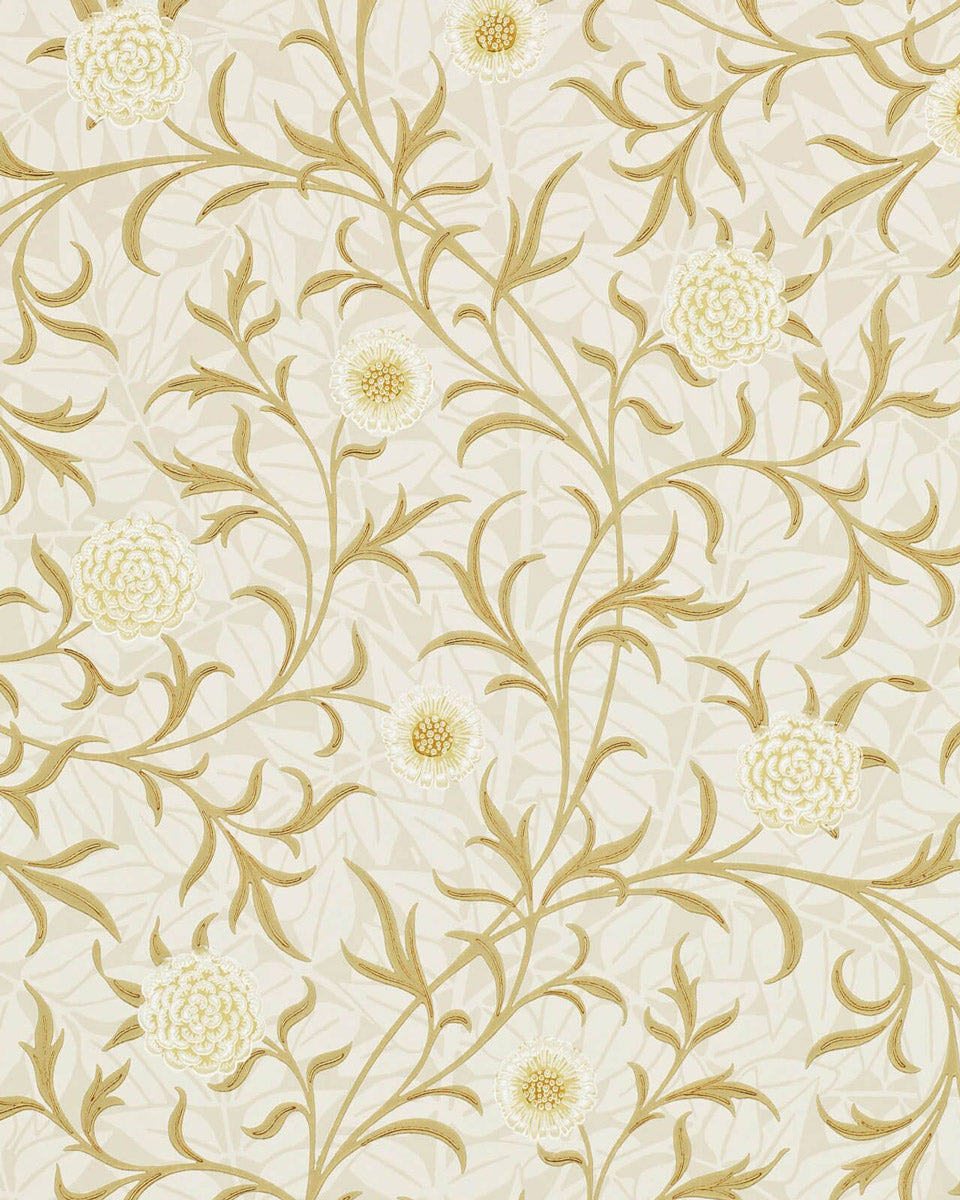 William Morris & Co. Wallpaper - Scroll Vellum/Biscuit
