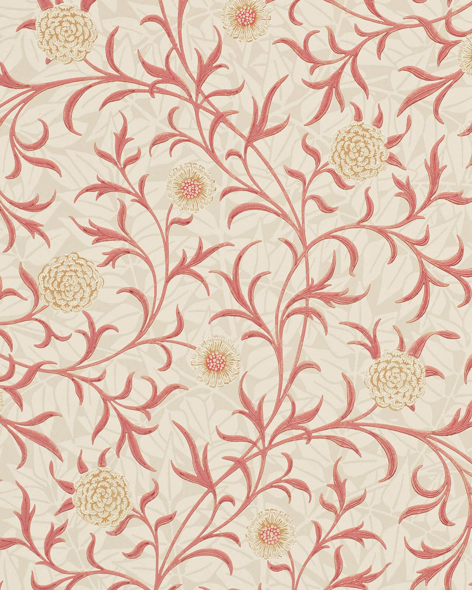 William Morris & Co. Wallpaper - Scroll Light Brick/Buff