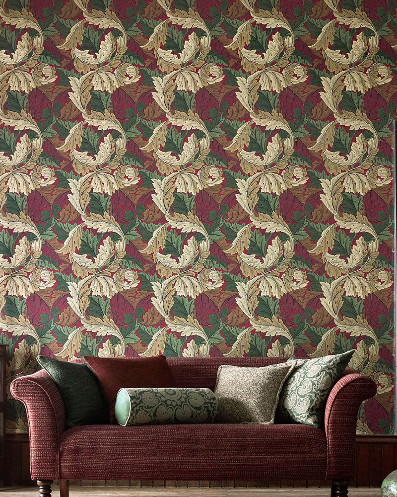 William Morris & Co. Wallpaper - Acanthus Madder/Thyme image