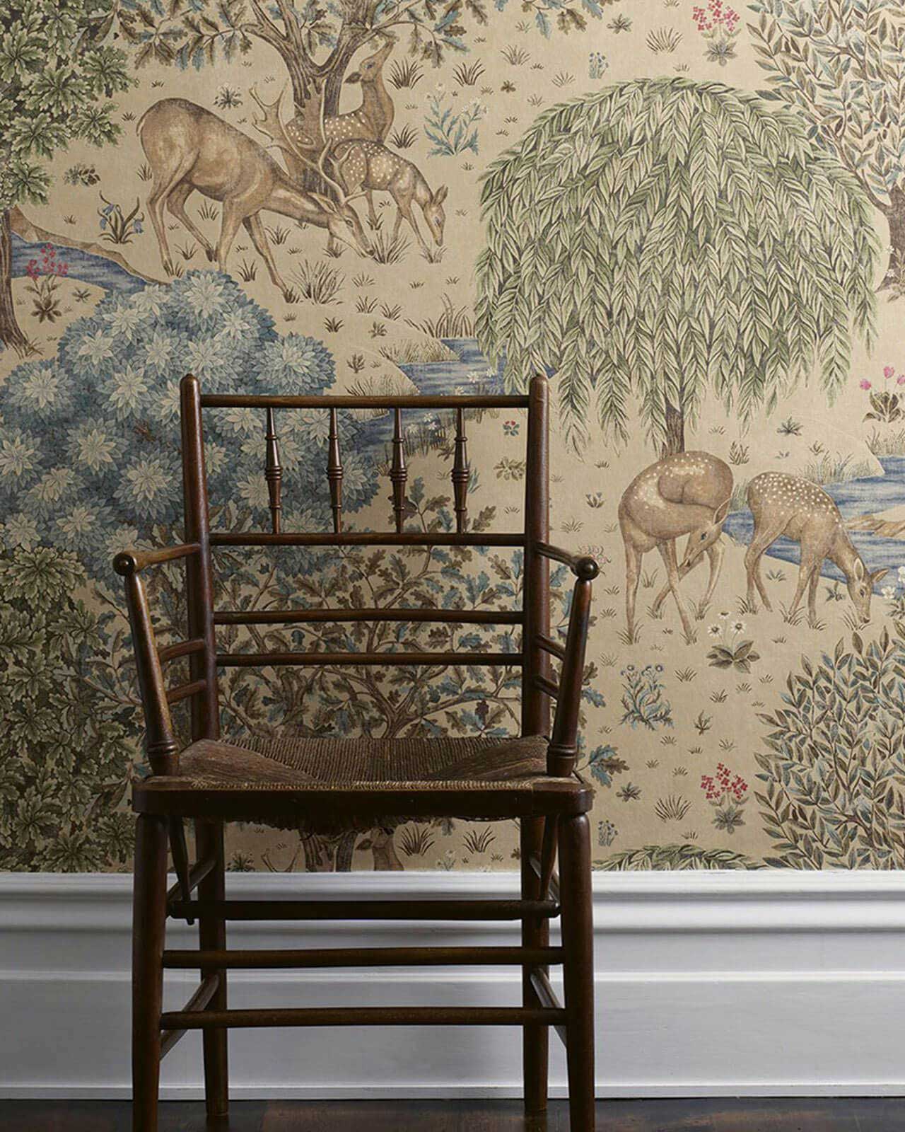 William Morris & Co. Tapet - The Brook Linen Green image