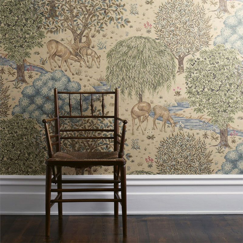 William Morris & Co. Tapet - The Brook Linen Green image