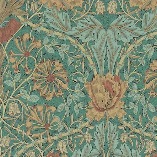 William Morris & Co. Tapet - Honeysuckle & Tulip Emerald/Russet image