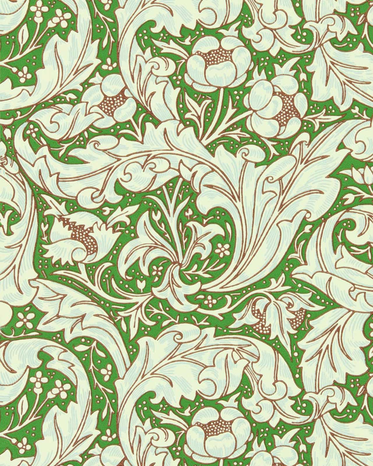 William Morris & Co. Tapete - Bachelor’s Button Blattgrün/Himmelblau image