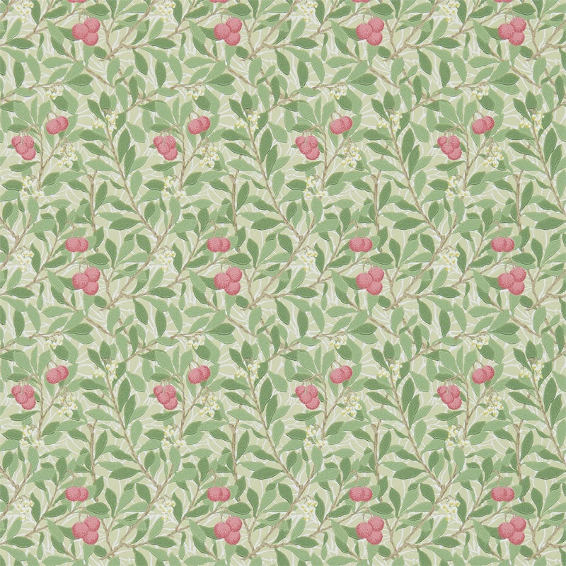 William Morris & Co. Tapet - Arbutus Olive/Pink image