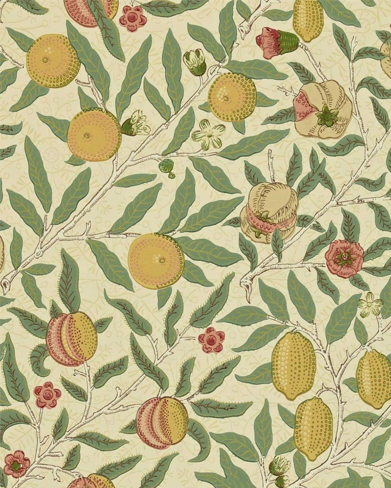 William Morris & Co. - Gammaldags tapet - Fruit Beige/Gold/Coral ...