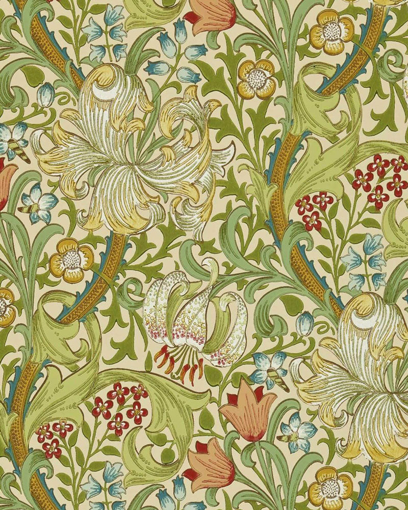 William Morris & Co. Wallpaper - Golden Lily Pale Biscuit