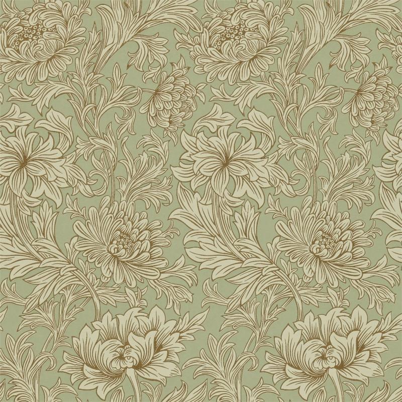 William Morris & Co. Tapet - Chrysanthemum Toile Eggshell/Gold image