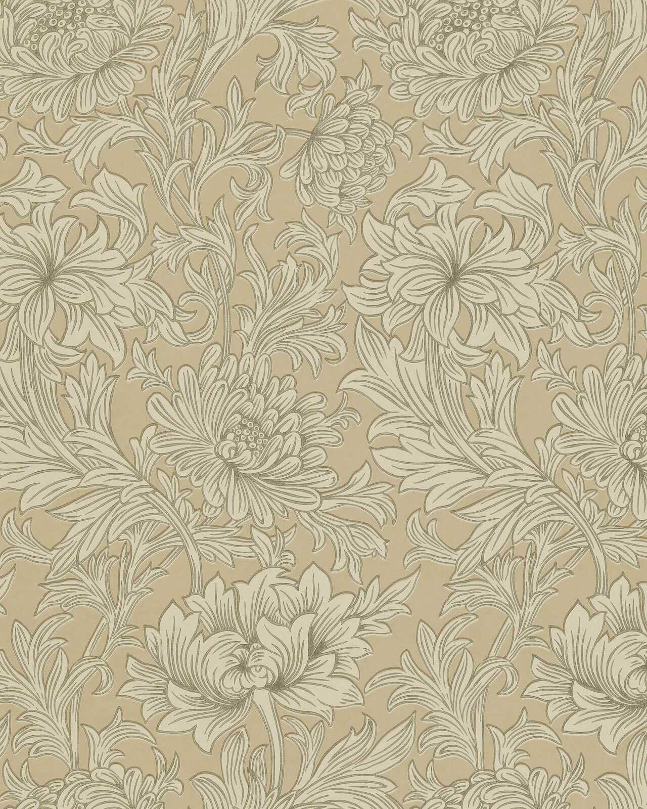 William Morris & Co. Wallpaper - Chrysanthemum Toile Ivory/Gold