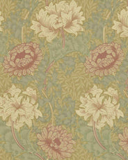 William Morris & Co. Tapet - Chrysanthemum, Pink/Yellow/Green thumbnail image