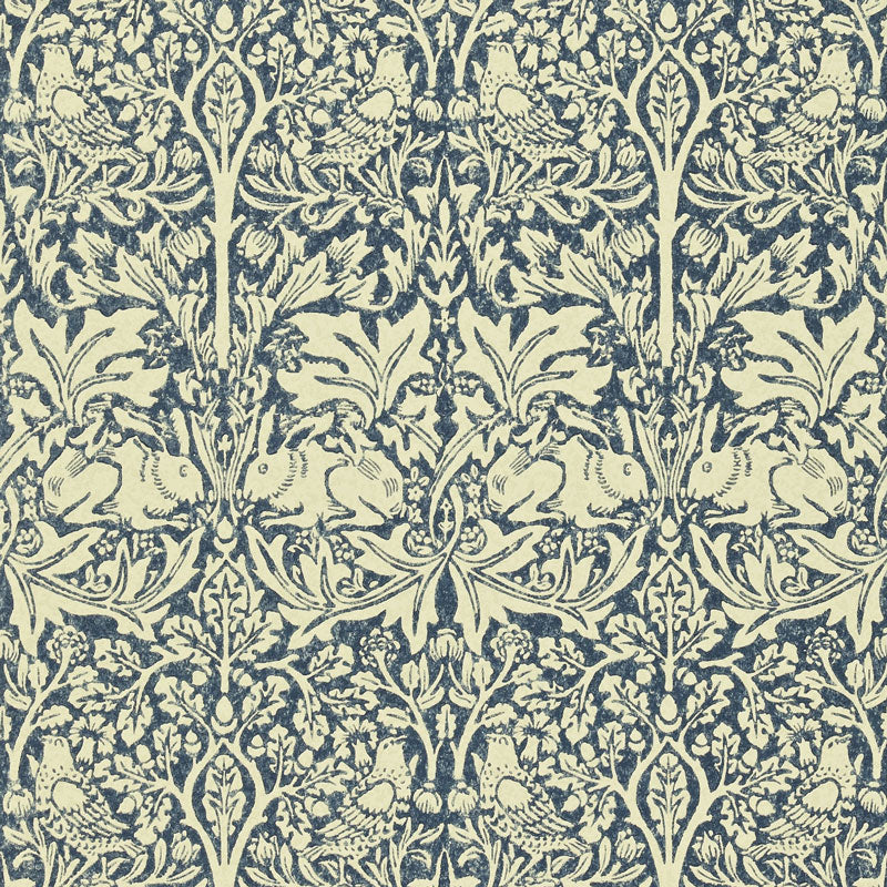 William Morris & Co. Tapet - Brer Rabbit Indigo/Vellum image