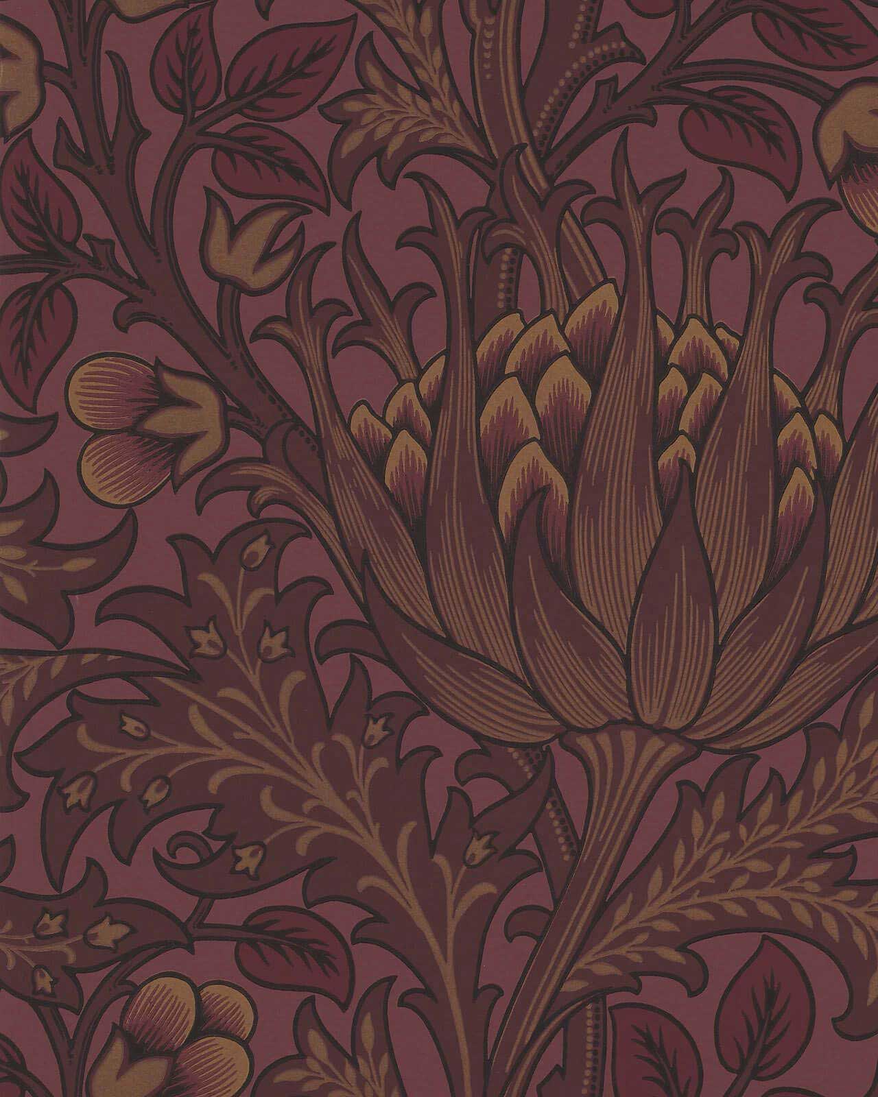 William Morris & Co. Tapet - Artichoke Wine image