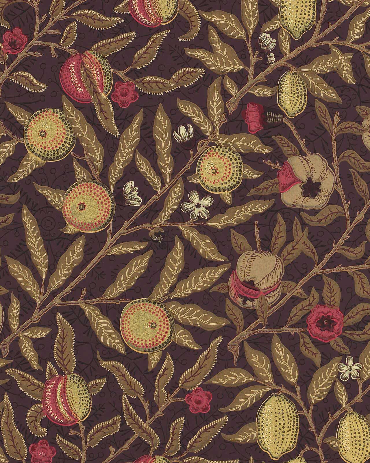 William Morris & Co. Tapet - Fruit Wine/Manilla image