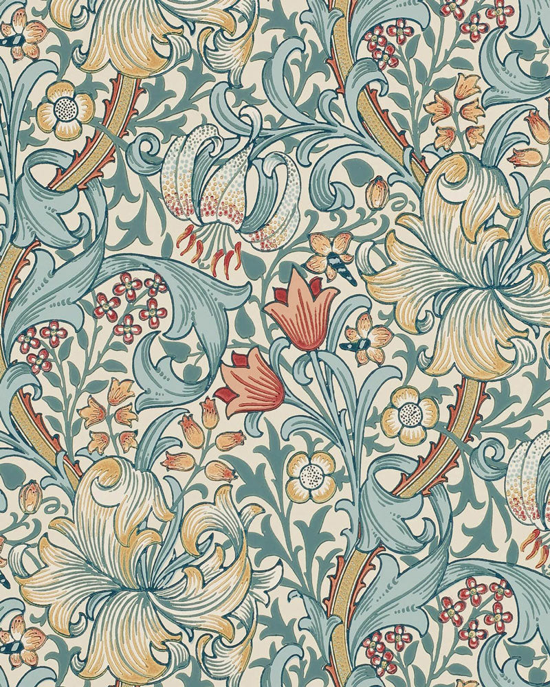 William Morris & Co. - Gammaldags tapet - Golden Lily slate/manilla ...
