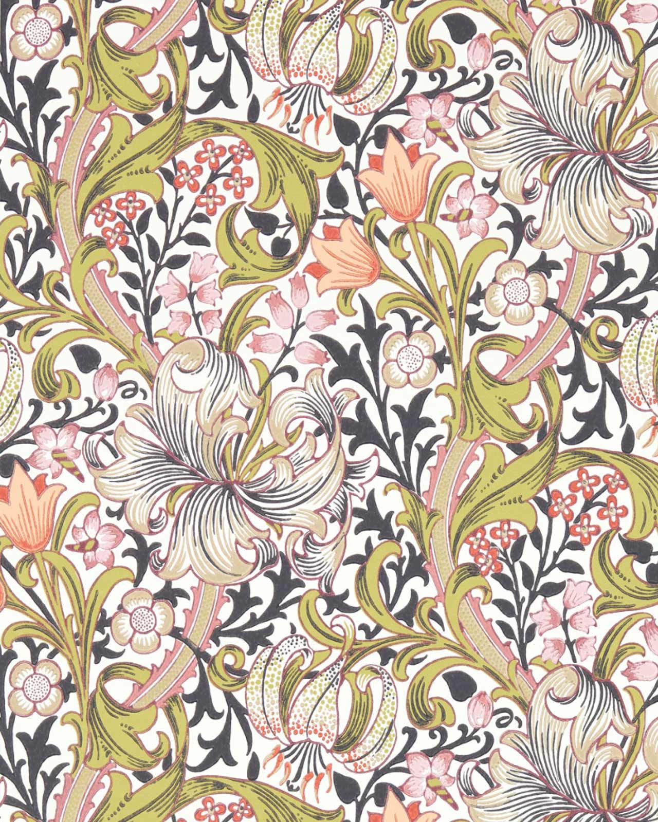 William Morris & Co. Wallpaper - Golden Lily Espresso