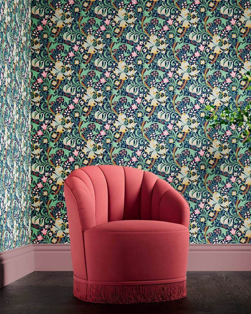 William Morris & Co. - Gammaldags tapet - Golden Lily Mineral – Sekelskifte