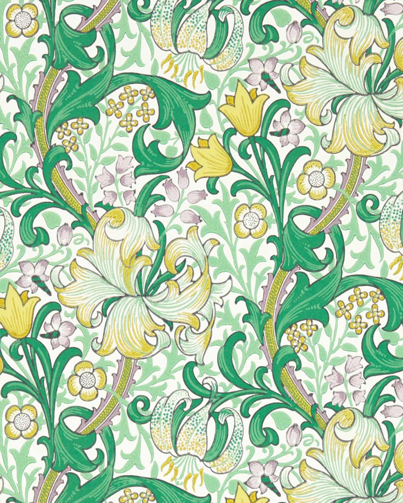 William Morris & Co. - Gammaldags tapet - Golden Lily Secret Garden ...